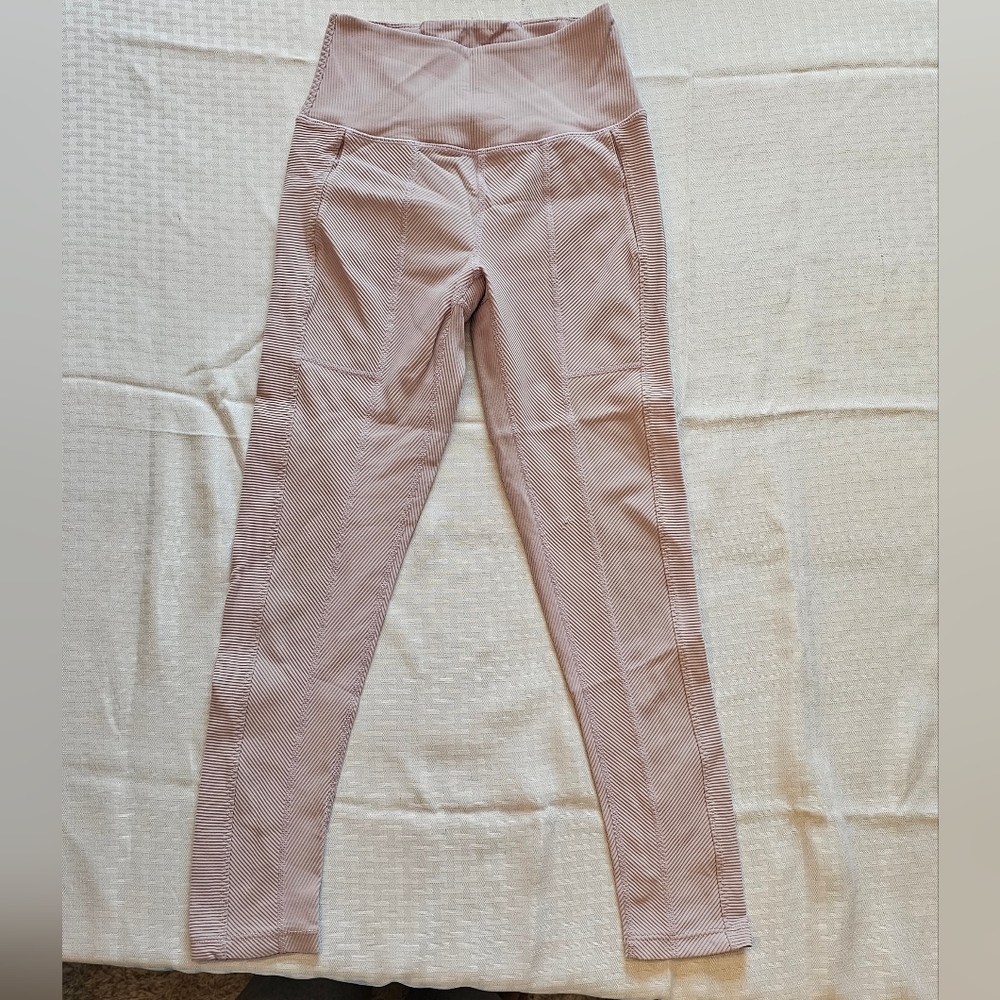 Free People Movement Leggings Womens XS Purple Ribbed High Rise Yoga Athleisure
